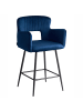 Beliani 2-tlg Barhocker SANILAC in Blau/Schwarz
