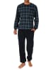 NORMANN Pyjama Schlafanzug Bündchen Karo - 75229 in marine