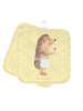 Mr. & Mrs. Panda 2er Set Topflappen Igel Wein ohne Spruch in Gelb Pastell