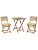 Beliani 3-tlg Bistro Set FIJI in Braun/Weiß/Gelb