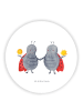 Mr. & Mrs. Panda Rund Magnet Sternzeichen Zwilling ohne Spruch in Weiß