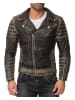 Reichstadt Herren Slim Fit Echtleder Jacke  in Fungi Green