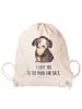 Mr. & Mrs. Panda Sportbeutel Hund Entspannen mit Spruch in Creme