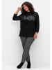 sheego Sweatshirt in schwarz