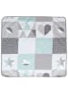 roba Babydecke 'Happy Patch' - 2-seitig aus Baumwolle / Plüsch - Mint / Weiß
