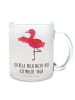 Mr. & Mrs. Panda Teetasse Flamingo Yoga mit Spruch in Transparent