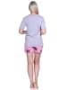NORMANN Shorty Pyjama kurzen Shorts Sterne  - 74371 in grau
