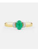 Diamant L'éternel Ring, mit Smaragd, 375 Gelbgold