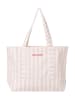 Les Lunes Shopper SOLEAA Bag Canvas Style in Stripe Pale Lilac White