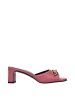 Versace Pink Leder Flache Sandalen