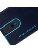 Piquadro Blue Square Kreditkartenetui RFID Schutz Leder 6.5 cm in blue