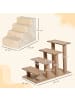 Pawhut Hundetreppe Beige 46L x 35B x 35H cm