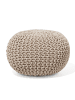 Beliani Pouf CONRAD in Beige - (W) 40 x (H) 25 x (L) 40 cm