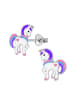 schmuck23 Ohrringe 925 Silber Einhorn in Lila