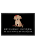 Mr. & Mrs. Panda Fußmatte Hund Dame mit Spruch in Schwarz