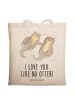 Mr. & Mrs. Panda Tote Bag Otter Hände halten mit Spruch in Creme