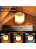 ZMH 2er-Set Tischleuchte LED in beige holz 1800 mAh Akku Touch Dimmbar USB Timer