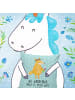Mr. & Mrs. Panda 40x40 Kissen Fuchs Blumen mit Spruch in Türkis Pastell