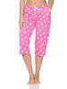 NORMANN Damen Pyjama Capri-Hose kurz Mix & Match in pink
