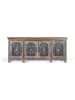 Giner y Colomer Zweifarbiges Sideboard aus geschnitztem Teakholz in Blue