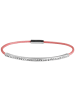 Adeliás Damen Armband aus Leder mit Strass Steinchen 18 cm in silber
