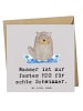 Mr. & Mrs. Panda Glückwunschkarte Schwimmen Abenteuer mit Spruch in Grau Pastell