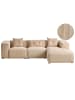 Beliani Ecksofa DOLVA in Beige/Schwarz - (W) 294 x (H) 72 x (L) 170 cm linksseitig
