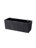 relaxdays Balkonkasten "Rattan" in Schwarz - (B)50 x (H)19 x (T)19 cm