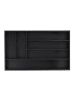 relaxdays Besteckkasten in Schwarz - (B)46 x (H)5 x (T)28 cm