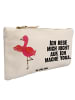 Mr. & Mrs. Panda Schminktasche Flamingo Yoga mit Spruch in Weiß