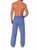 NORMANN Schlafanzug Pyjama Hose lang kariert Baumwolle - 79843 in blau