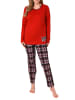 NORMANN Pyjama lang Karohose - 69297 in rot