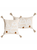 Beliani 2er-Set Dekokissen INTSIA in Beige/Weiß