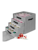 relaxdays Weihnachtskugel-Aufbewahrungsbox in Grau - (B)36,5 x (H)40 x (T)36,5 cm