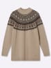 sheego Langarm-Pullover in beige-schoko-gemustert
