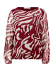 BETTY & CO Mesh-Shirt mit Gummizug in Nature/Dark Red