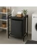 relaxdays Wäschesammler in Schwarz - 65 L