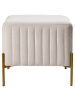 Beliani Hocker UTAH in Weiß/Gold - (W) 47 x (H) 43 x (L) 47 cm