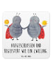 Mr. & Mrs. Panda Bierfilz Sternzeichen Zwilling mit Spruch in Weiß