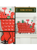 HOMCOM Weihnachts-Adventskalender-22,5L x 8B x 36H cm-Rot