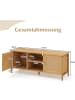 COSTWAY TV-Schrank Rattan 120x40x48cm in Hellbraun