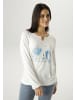 Aniston SELECTED Langarmshirt in wollweiß-hellblau-silber-blau-schwarz-sand-glitzer