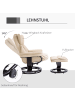 HOMCOM Relaxsessel mit Hocker-80L x 79B x 100H cm-Cremeweiß