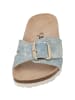 Palado Pantoletten Tinos Jeans in Hellblau/Gold