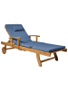 Beliani 2-tlg Gartenliege JAVA PREMIUM in Braun/Blau