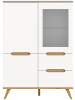 xonox.home Highboard  (B/H/T: 100x140x40 cm) in weiß und Absetzung Nox Oak