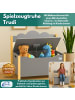 Coemo Spielzeugtruhe mit Bank TRUDI aus Holz in Grau