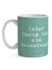 Mr. & Mrs. Panda Mug Spruch Umzug Neuanfang mit Spruch in Meeresbrise
