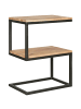 KADIMA DESIGN Beistelltisch AKOLA S-Form Massiv-Holz / Metall 45 x 60 x 30 cm in Akazie