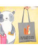 Mr. & Mrs. Panda Beuteltasche Eichhörnchen Blume mit Spruch in Light Grey